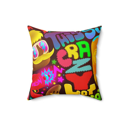 Almohada cuadrada con graffiti