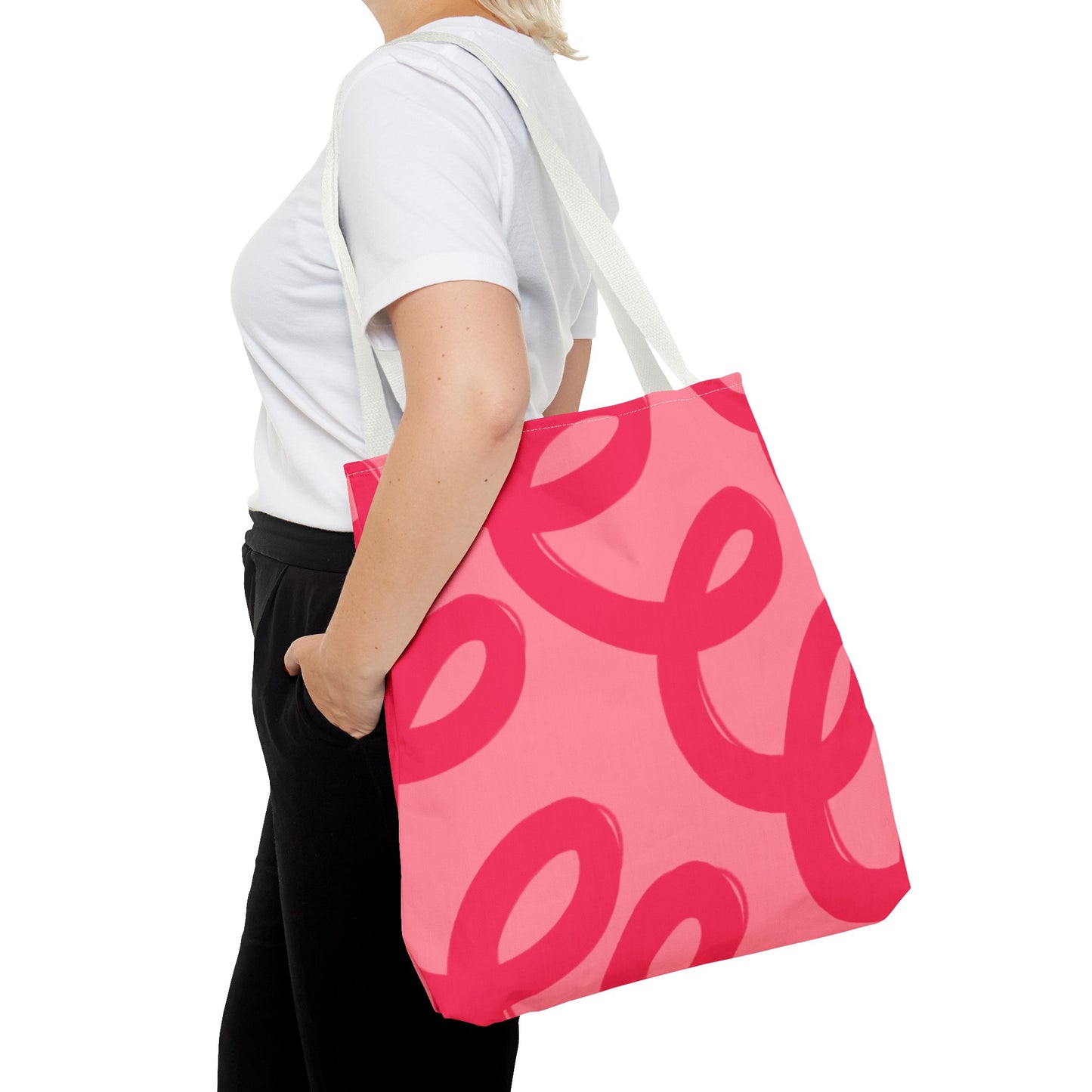 Red Spiral Loops Tote Bag