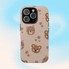 Boho Brown Bear Phone Case (Apple & Android) - Pink Sweetheart