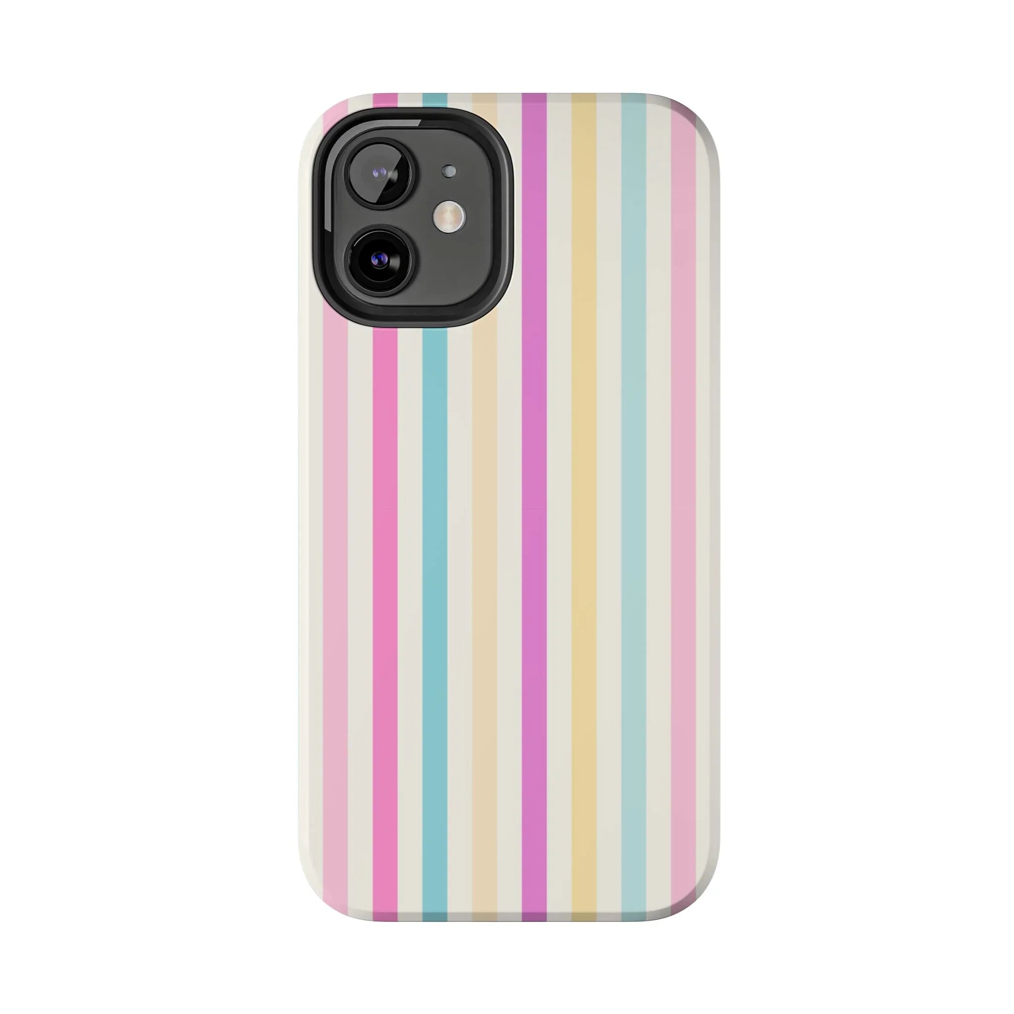 Pastel Candy Stripes Phone Cases (Apple & Android) - Pink Sweetheart