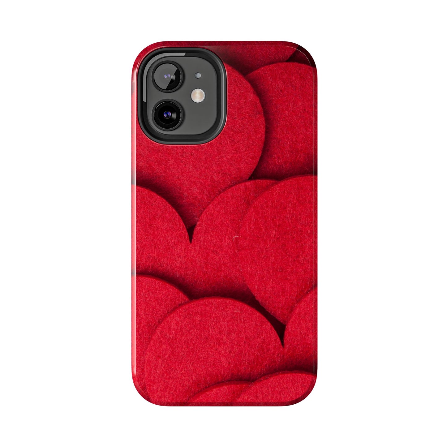 Big Red Felt Hearts Phone Case