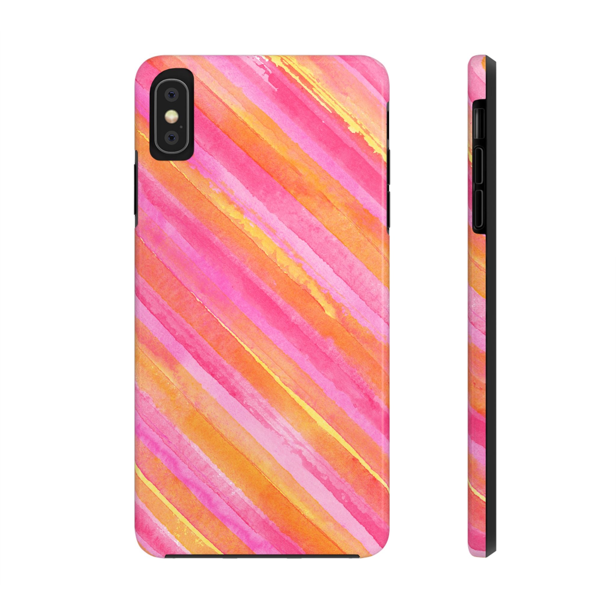 Pink Lemon Stripes Phone Case (Apple & Android)