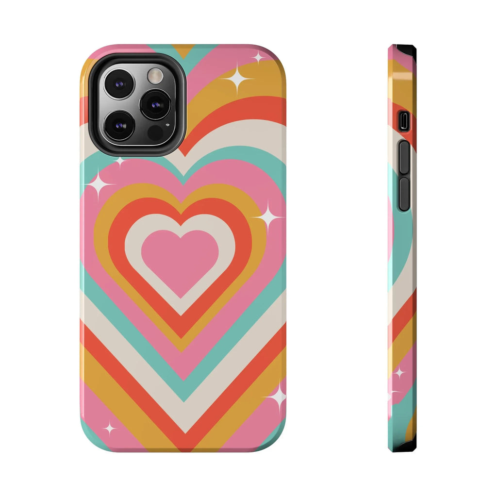 Psychedelic Hearts Phone Case (Apple & Android) - Pink Sweetheart