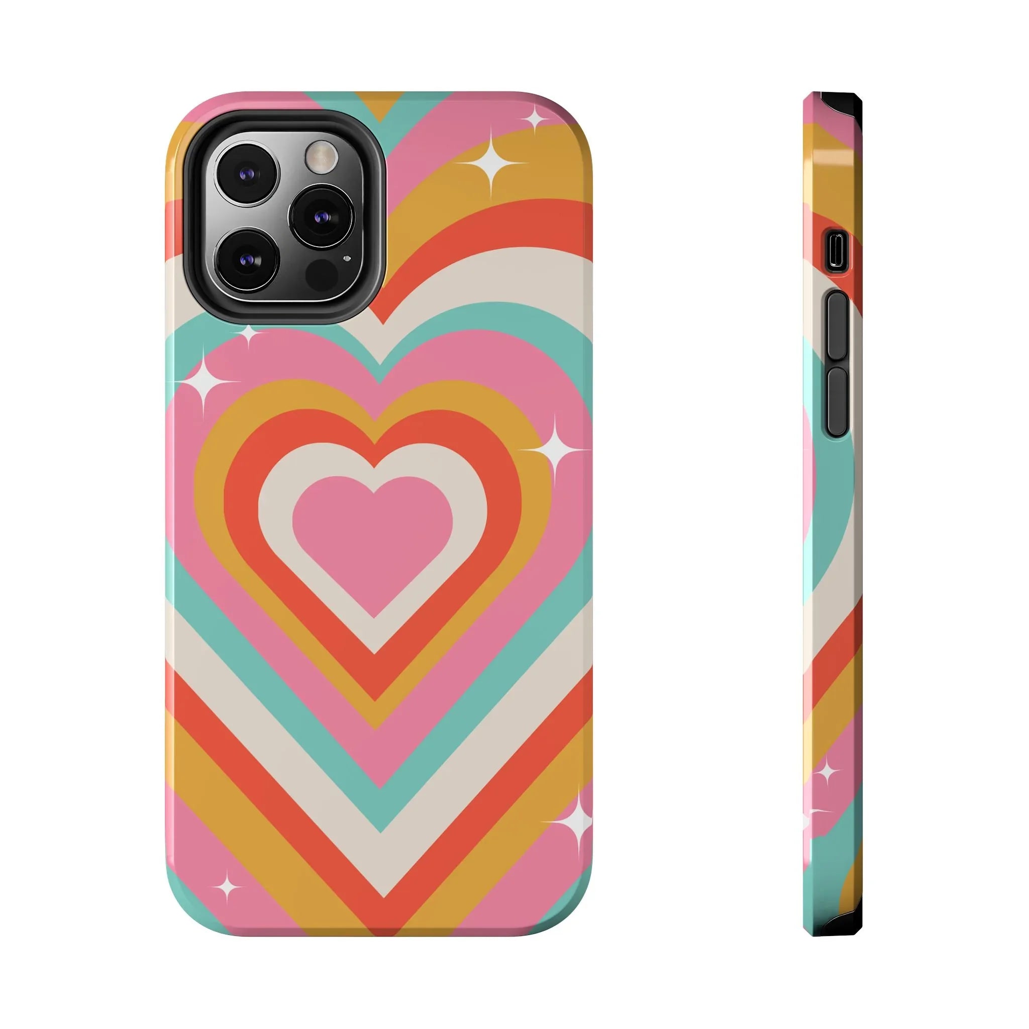 Psychedelic Hearts Phone Case (Apple & Android) - Pink Sweetheart