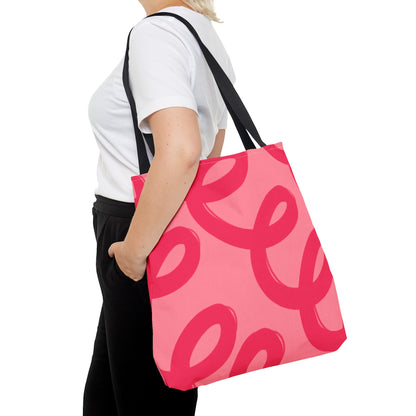 Red Spiral Loops Tote Bag