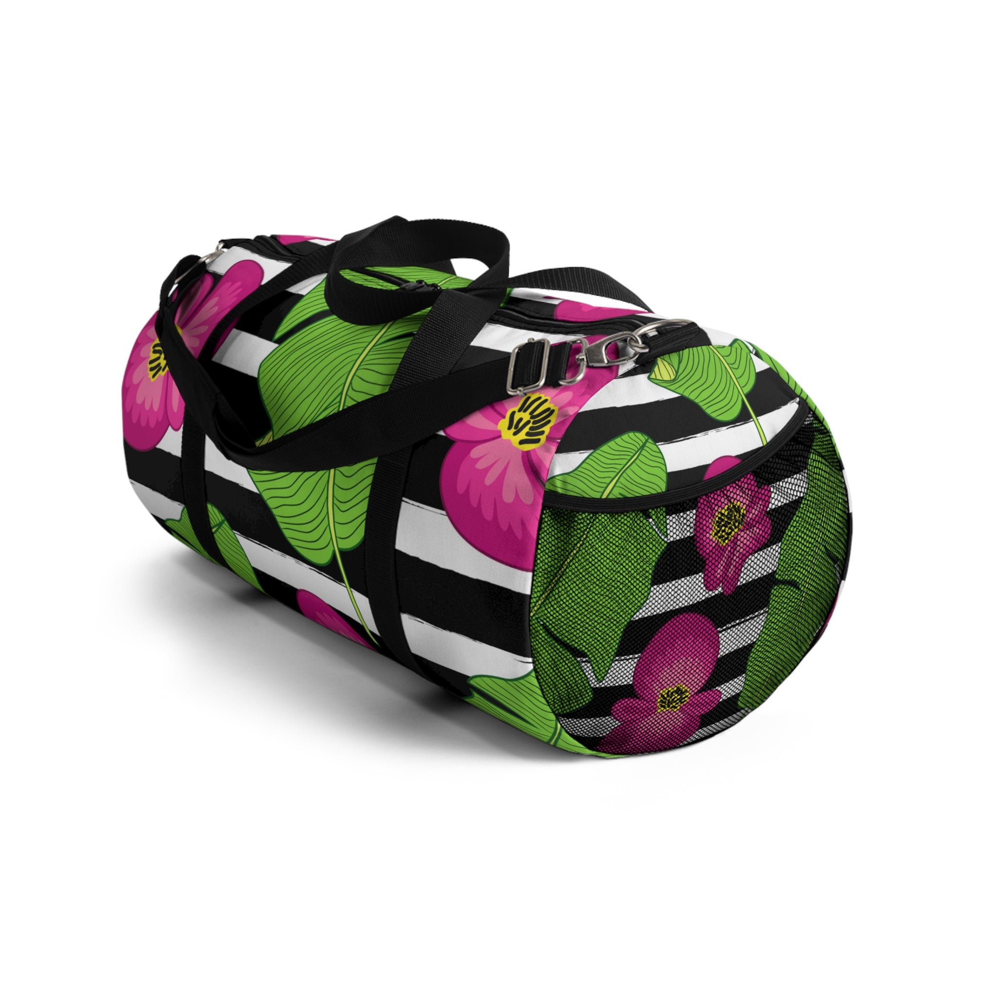 Striped Hibiscus Duffel Bag