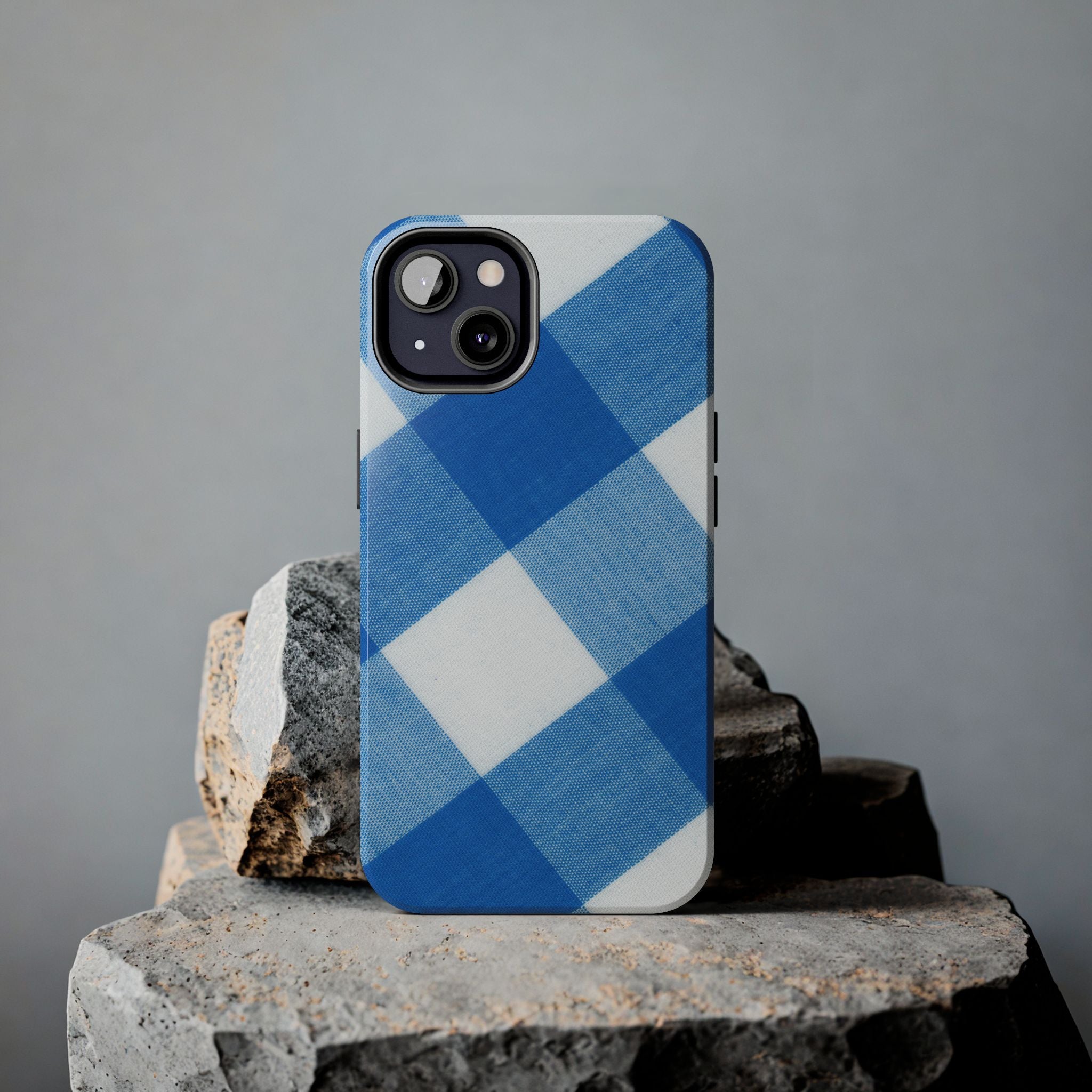 Classic Blue Gingham Phone Case (Apple & Android)