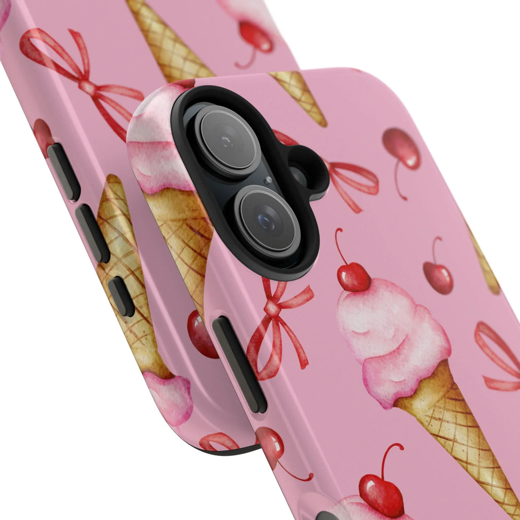 Cherry on Top Ice Cream Phone Case (Apple & Android) - Pink Sweetheart