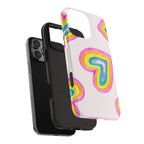 Rainbow Hearts Phone Case (Apple & Android) - Pink Sweetheart