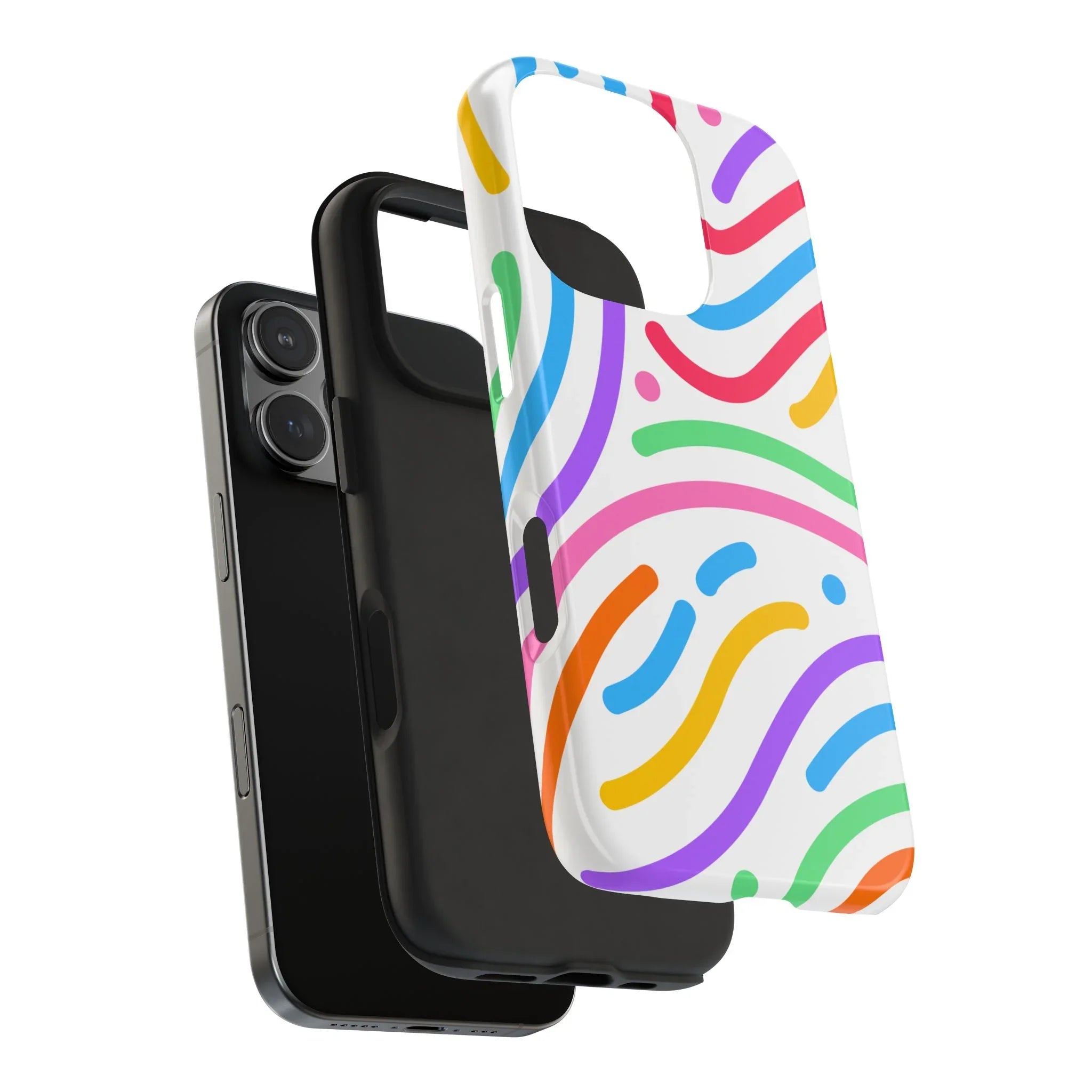 Rainbow Swirls Phone Case (Apple & Android) - Pink Sweetheart