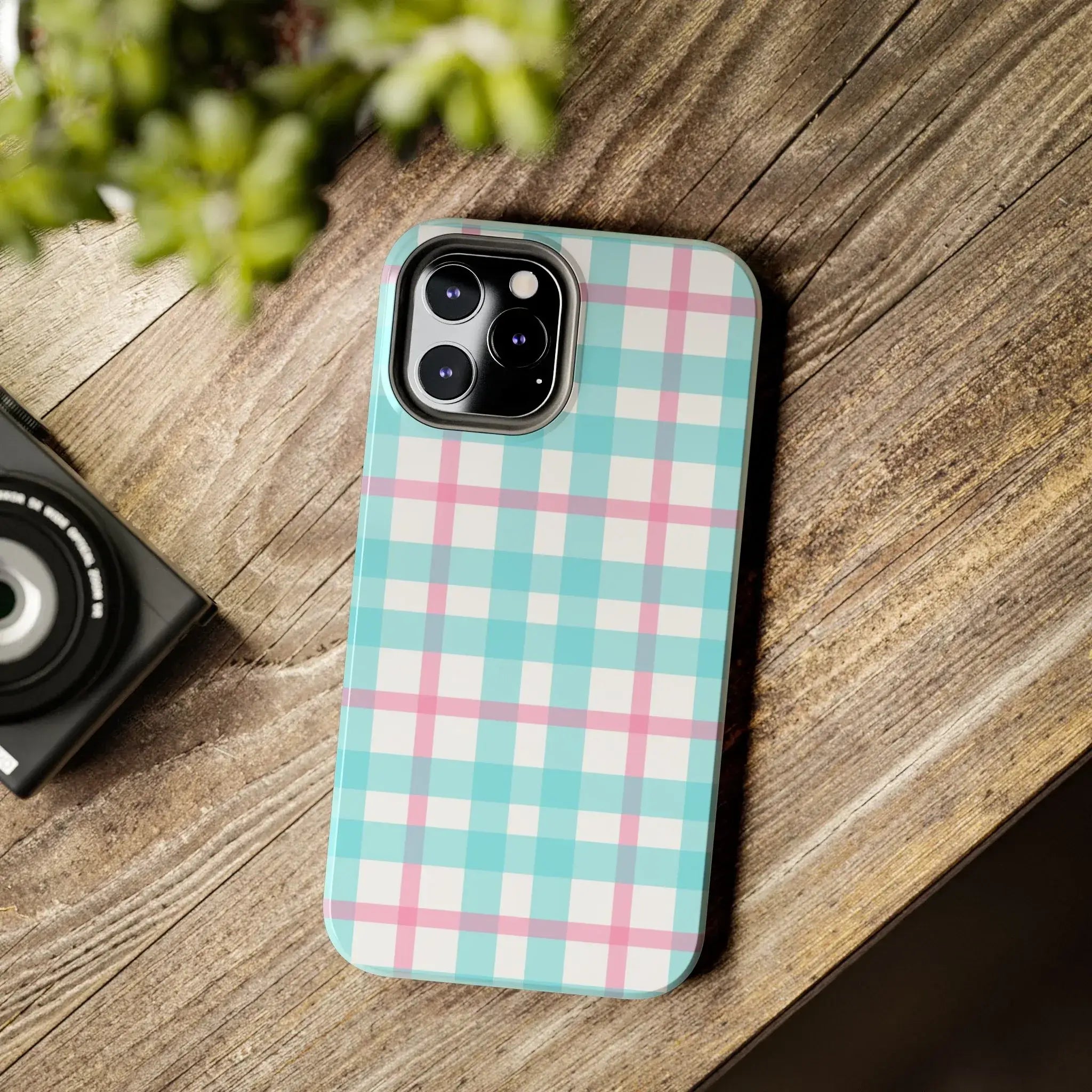 Pastel Gingham Phone Case (Apple & Android) - Pink Sweetheart