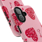 Sparkling Red Hearts Phone Case (Apple & Android) - Pink Sweetheart