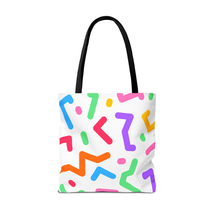 Colorful Doodle Zig Zags Tote Bag