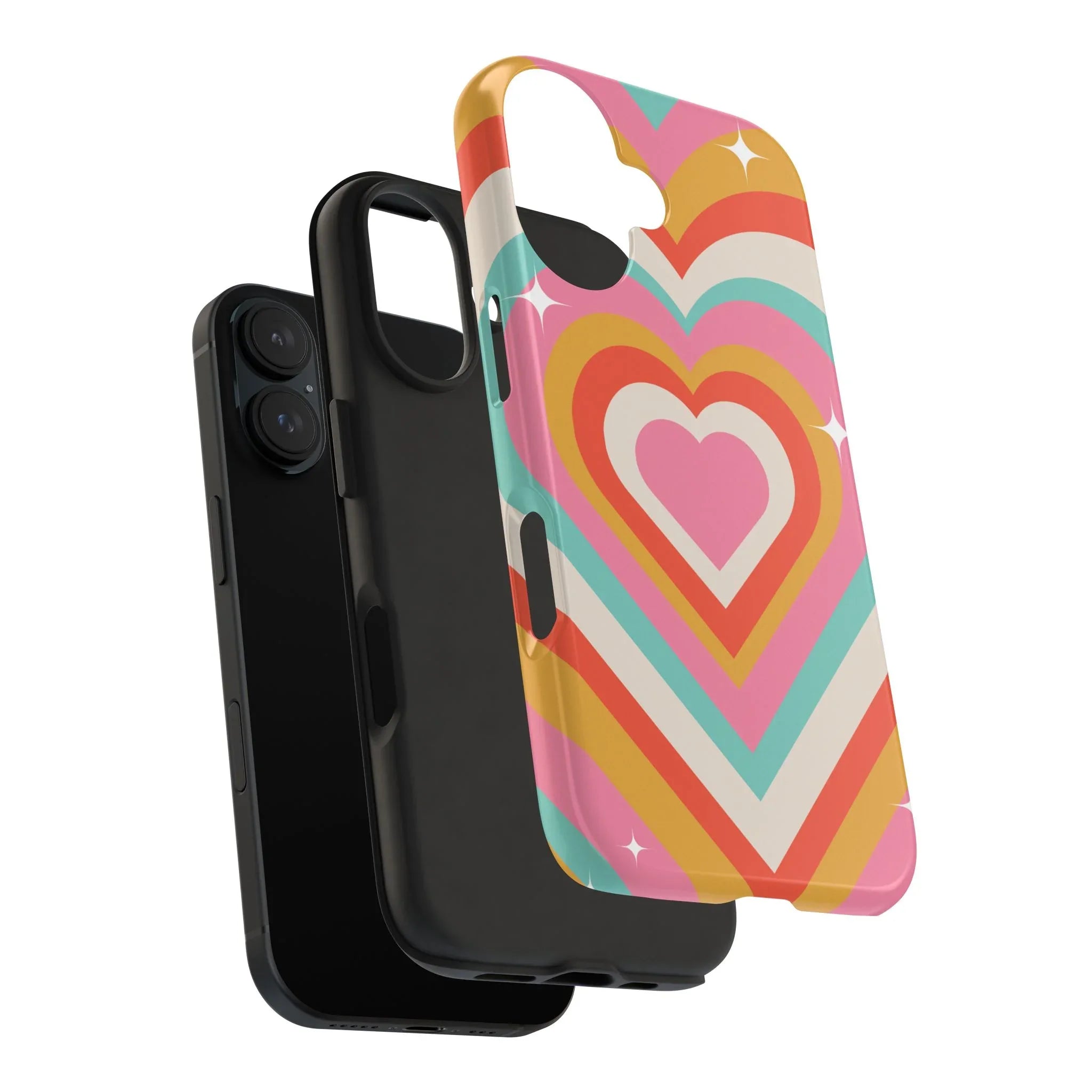 Psychedelic Hearts Phone Case (Apple & Android) - Pink Sweetheart