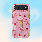 Cherry on Top Ice Cream Phone Case (Apple & Android) - Pink Sweetheart