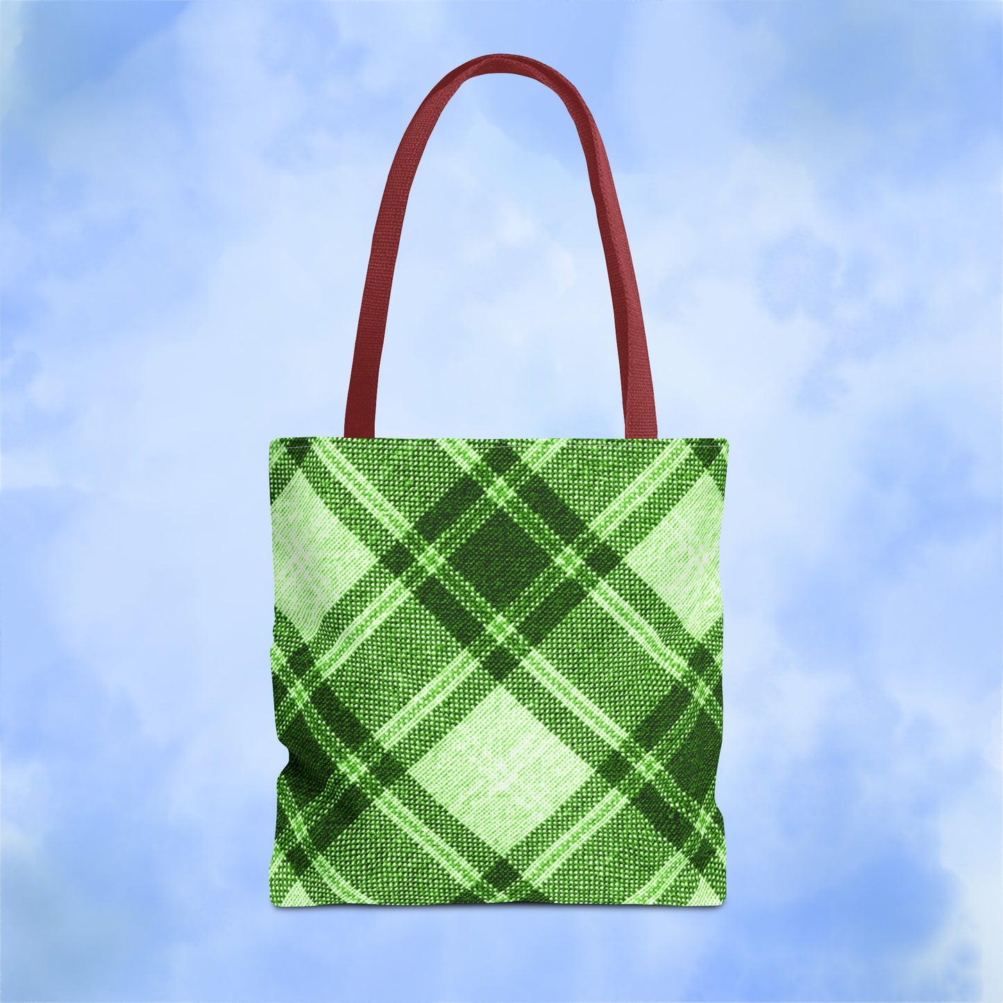 Lush Green Plaid Tote Bag