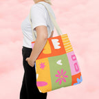 Vibrant Kawaii Floral Tote Bag