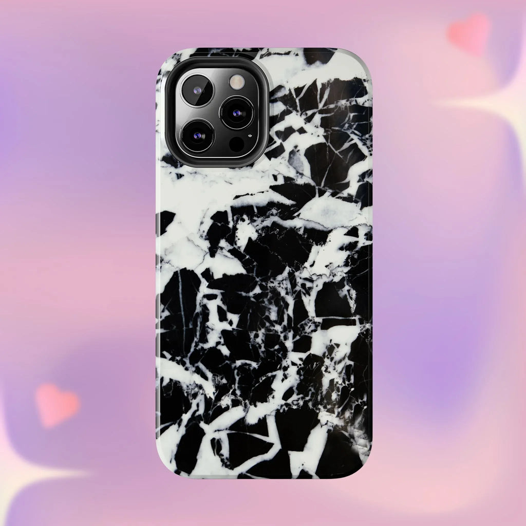 Black & White Shattered Phone Case (Apple & Android) - Pink Sweetheart