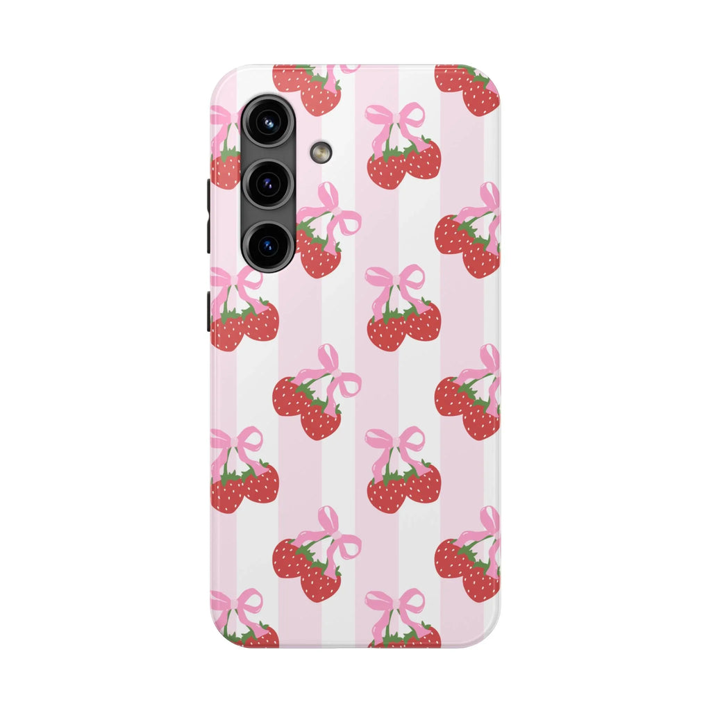 Strawberry Cherries Phone Case (Apple & Android) - Pink Sweetheart