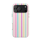 Pastel Candy Stripes Phone Cases (Apple & Android) - Pink Sweetheart