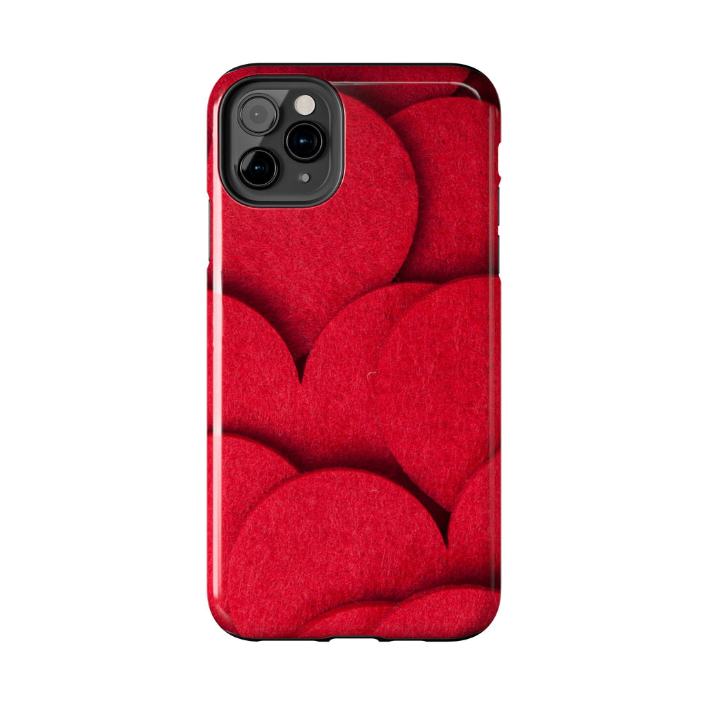 Big Red Felt Hearts Phone Case (Apple & Android)