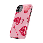 Sparkling Red Hearts Phone Case (Apple & Android)