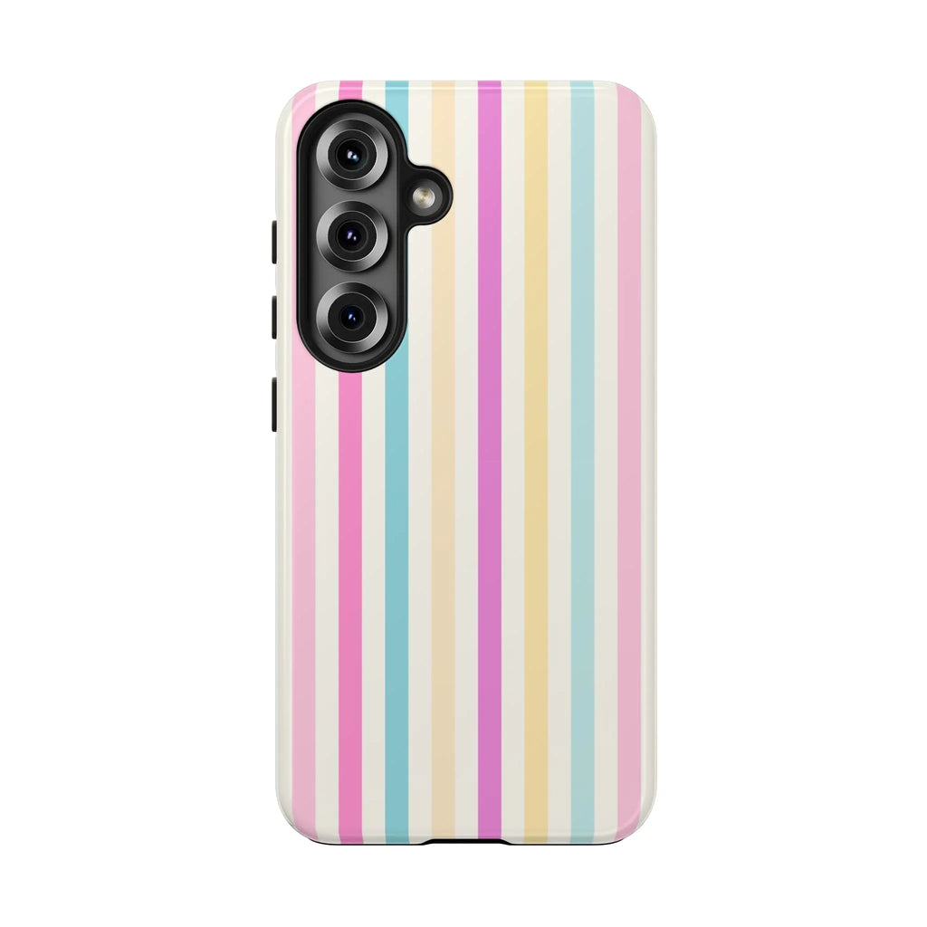 Pastel Candy Stripes Phone Cases (Apple & Android) - Pink Sweetheart