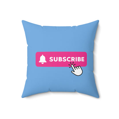 Soft Blue Subscribe Square Pillow