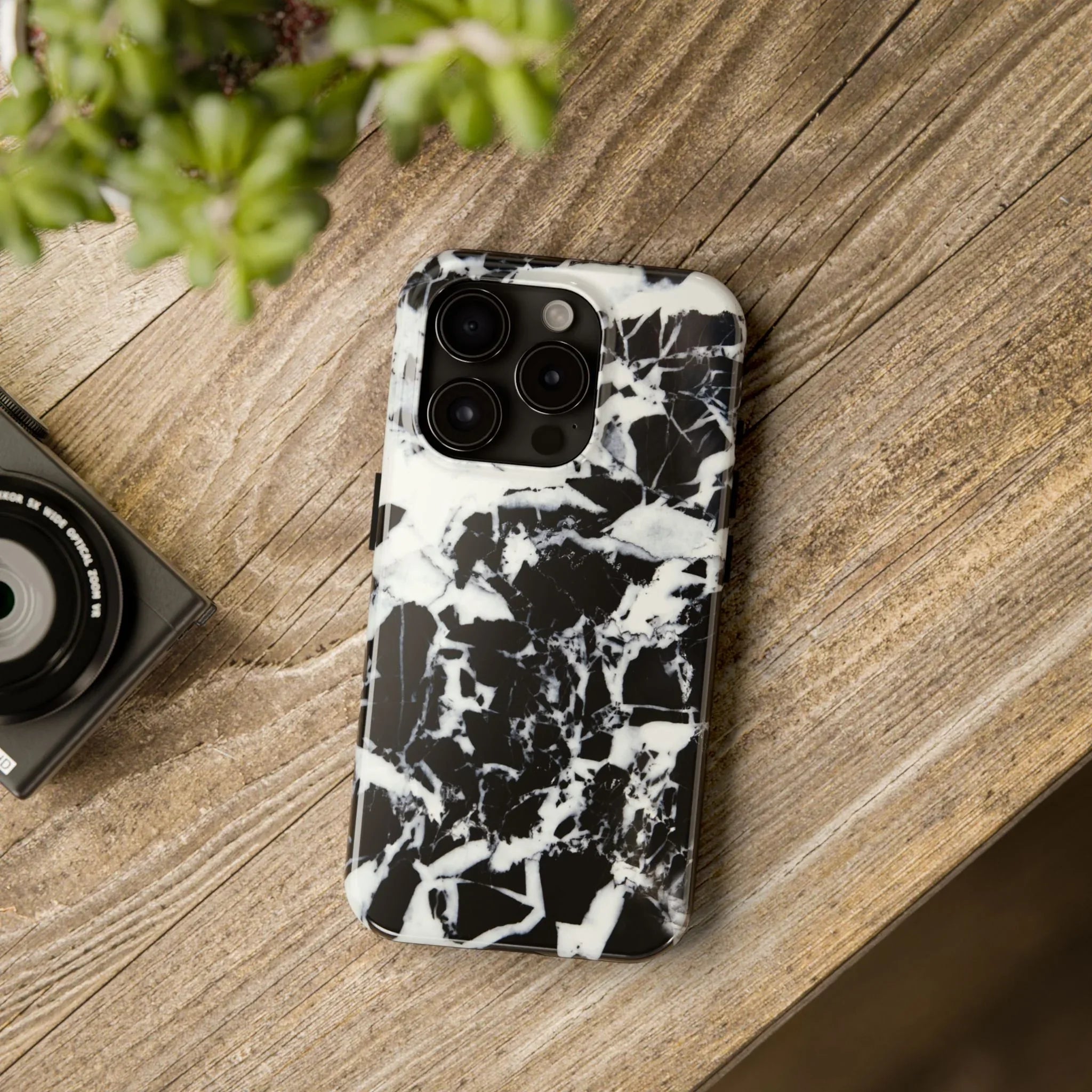 Black & White Shattered Phone Case (Apple & Android) - Pink Sweetheart