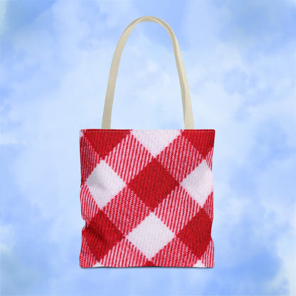 Red & White Checked Tote Bag