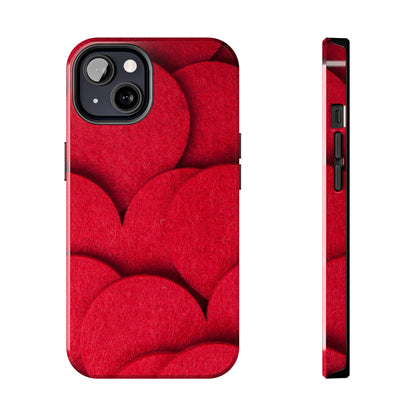 Big Red Felt Hearts Phone Case