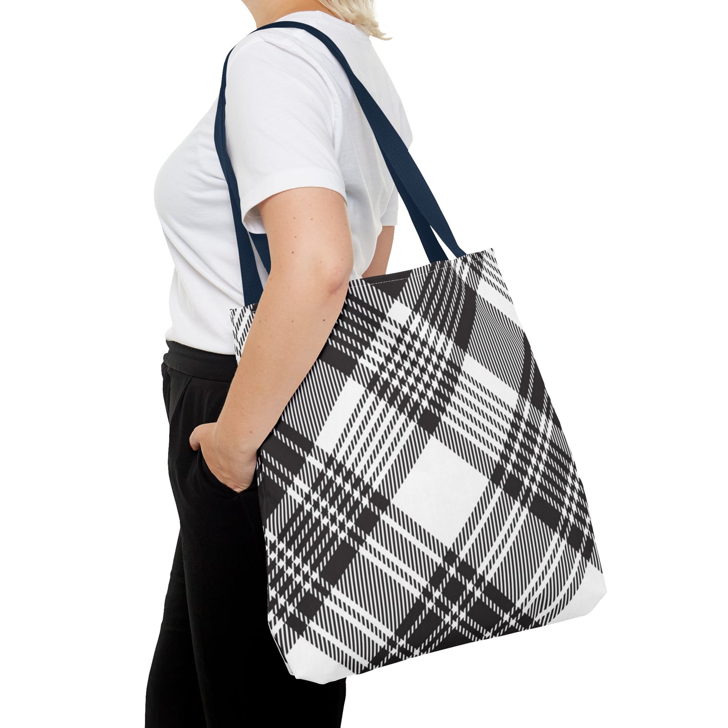 Black Check Tote Bag