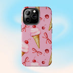 Cherry on Top Ice Cream Phone Case (Apple & Android) - Pink Sweetheart
