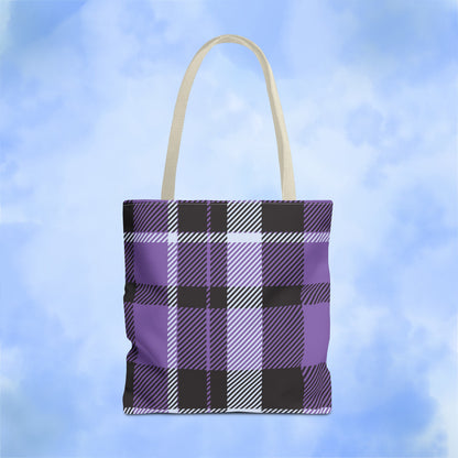 Purple Tartan Plaid Tote Bag