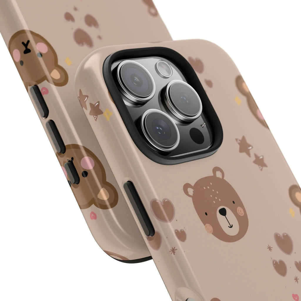 Boho Brown Bear Phone Case (Apple & Android) - Pink Sweetheart