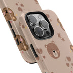 Boho Brown Bear Phone Case (Apple & Android) - Pink Sweetheart