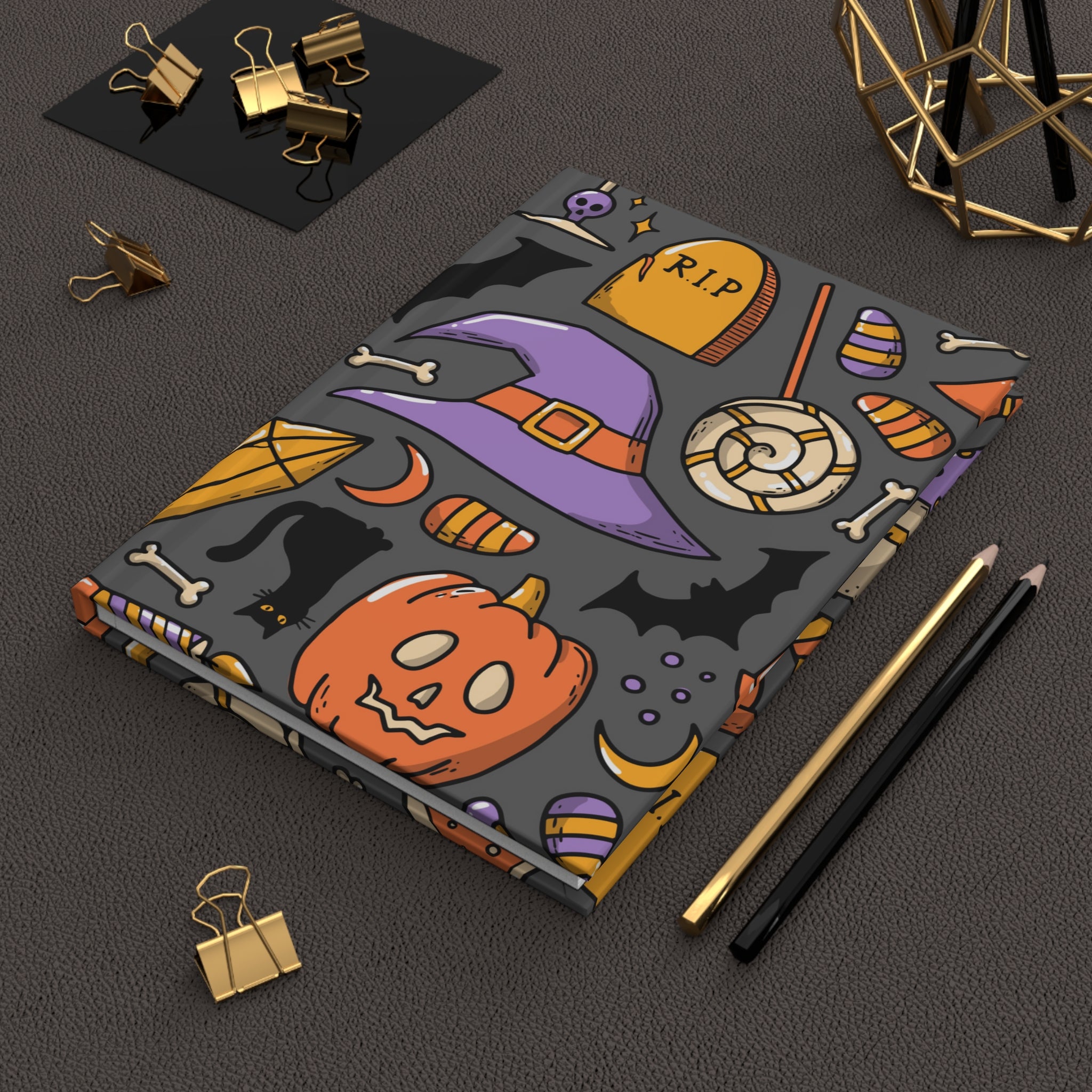 Calabazas y pociones Cuaderno mate de tapa dura