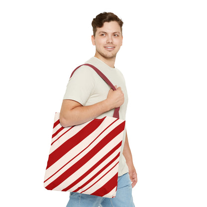 Peppermint Candy Cane Tote Bag