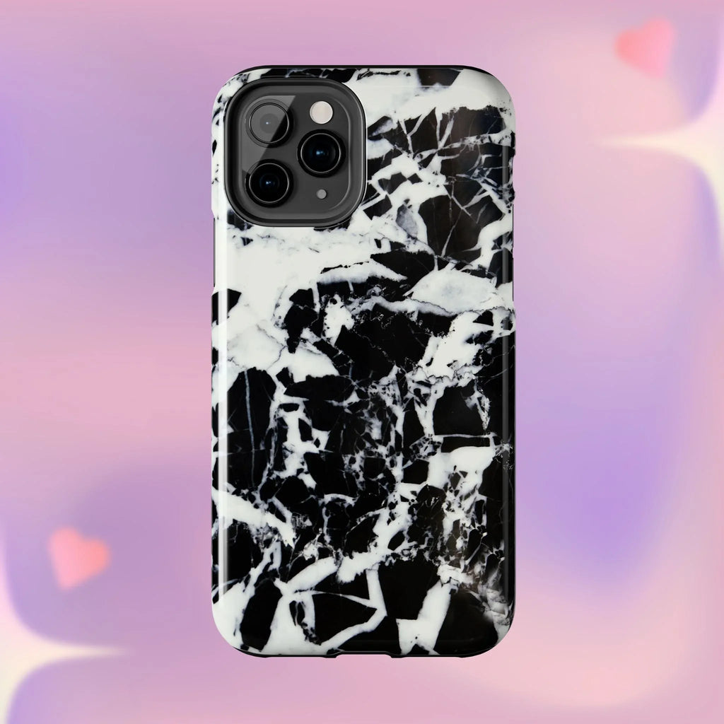 Black & White Shattered Phone Case (Apple & Android) - Pink Sweetheart