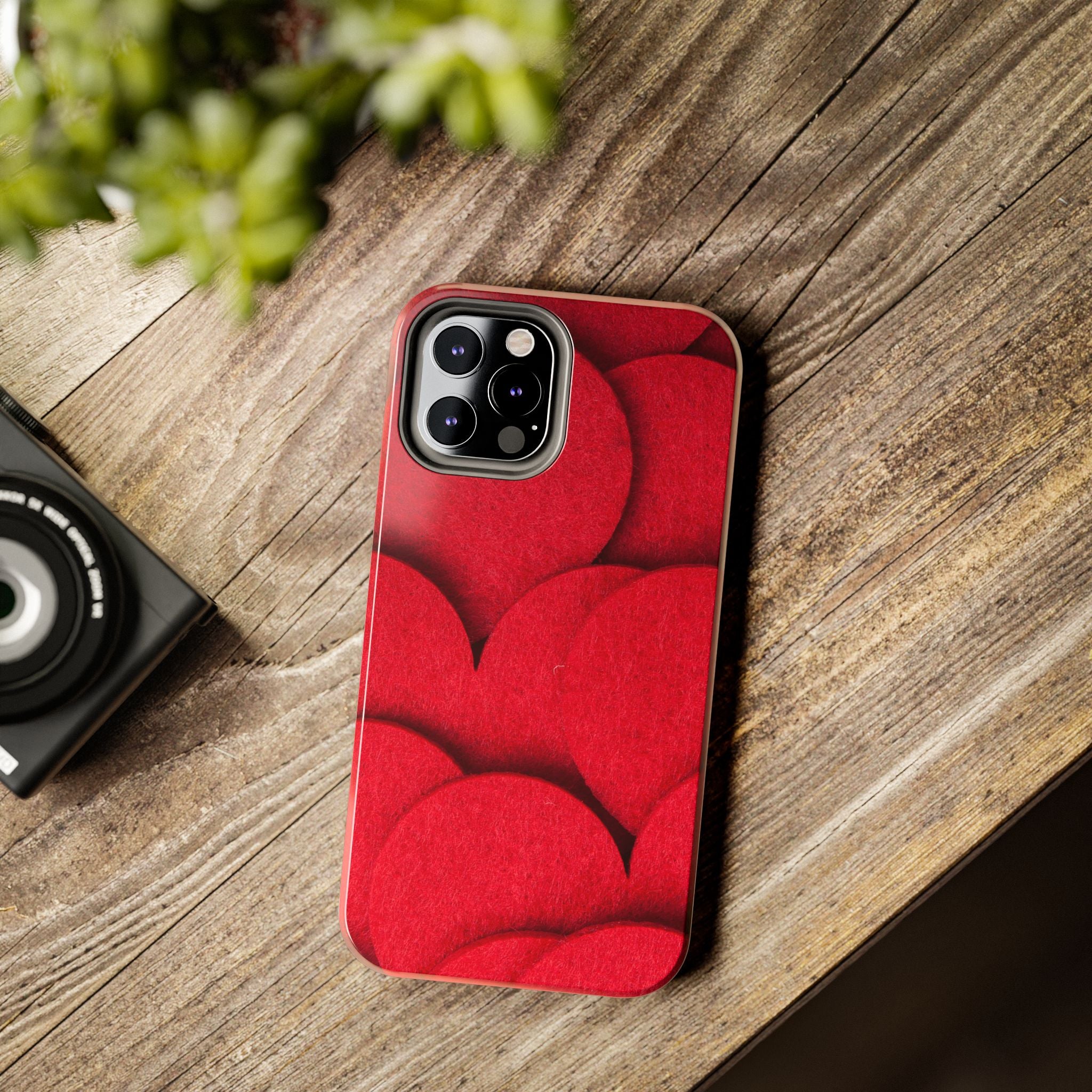 Big Red Felt Hearts Phone Case (Apple & Android)