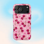 Pink Cherry Sparkle Pattern Tough Phone Case (Apple & Android) - Pink Sweetheart