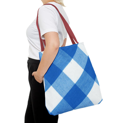 Chic Blue Gingham Tote Bag