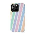 Pretty Pastel Lines Phone Case (Apple & Android) - Pink Sweetheart