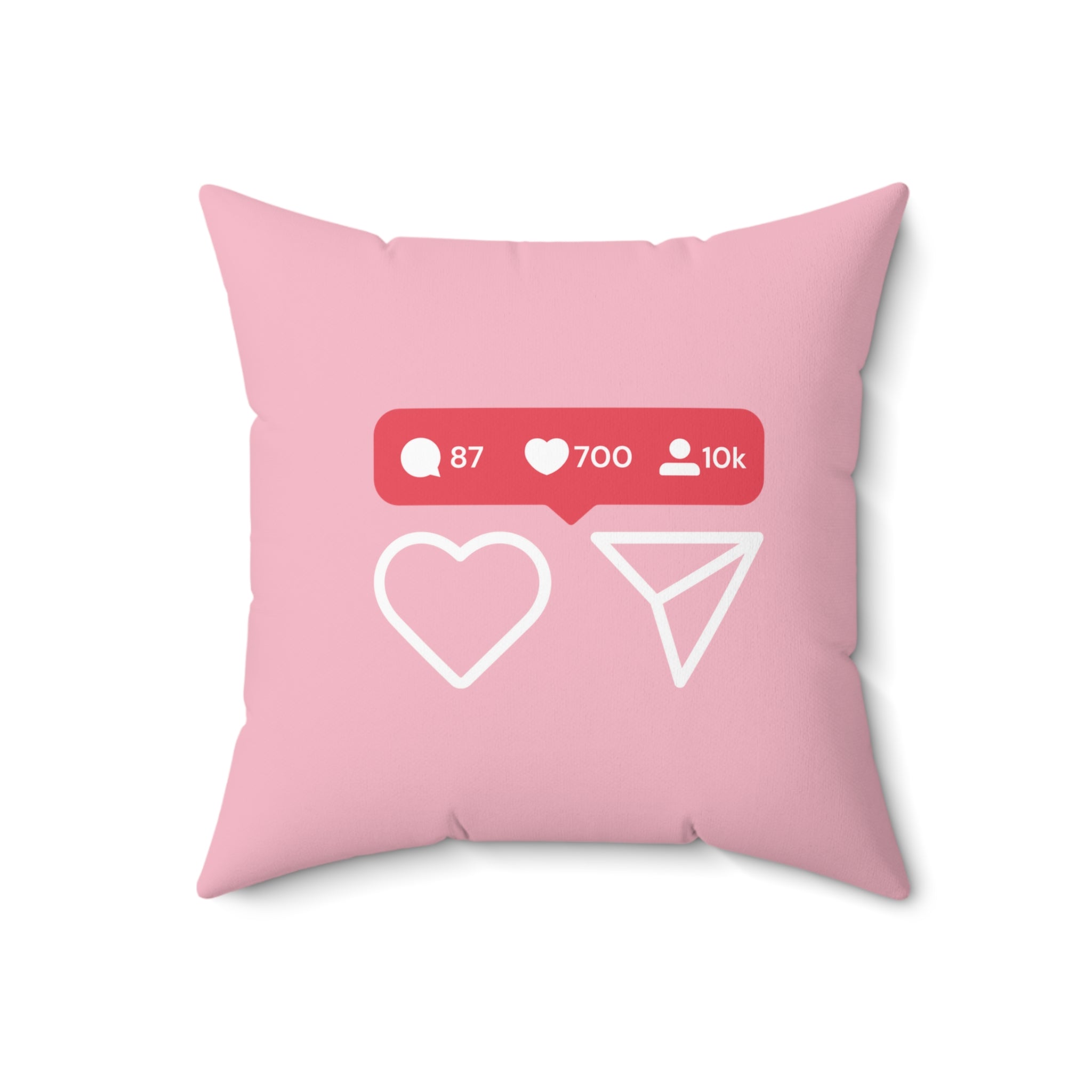 Influencer Engagement Square Pillow - Pink