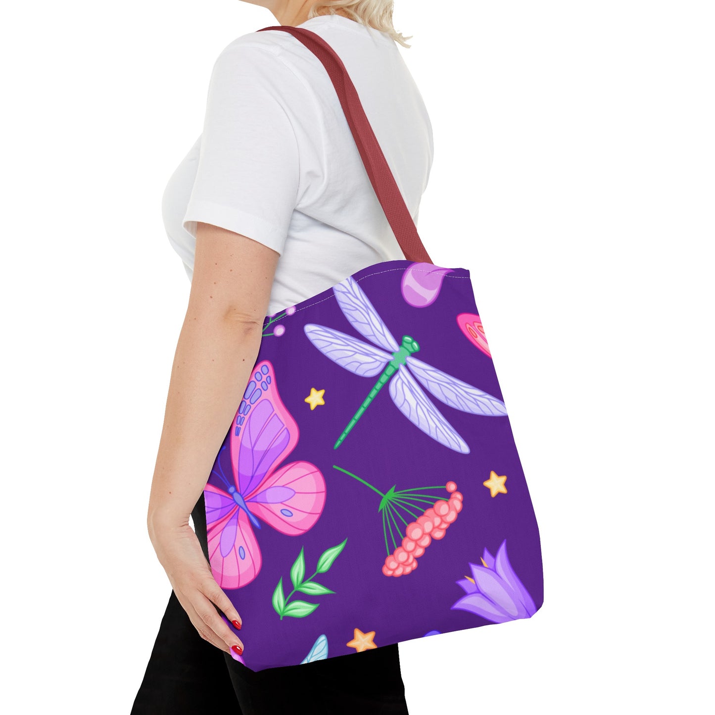 Purple Butterfly Forest Tote Bag