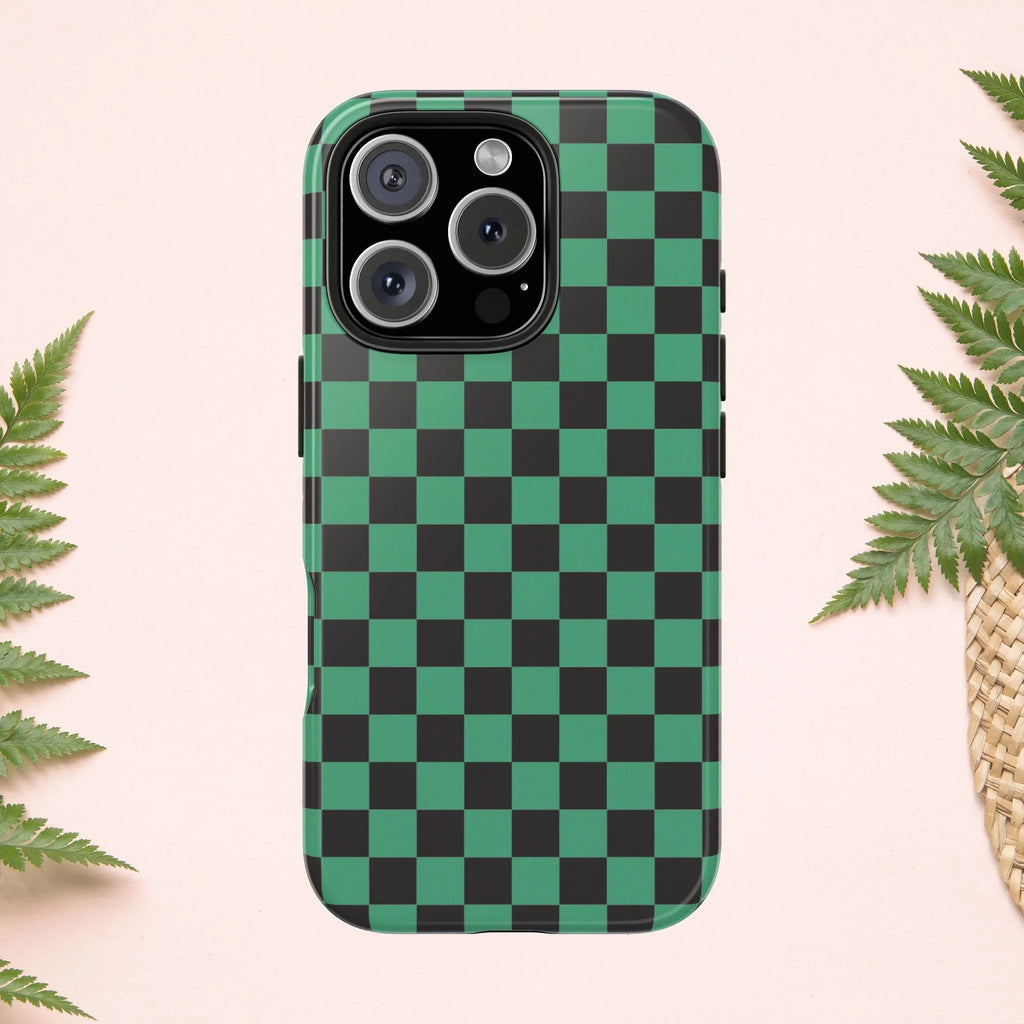 Checkered Kimono Tough Phone Case (Apple & Android) - Pink Sweetheart