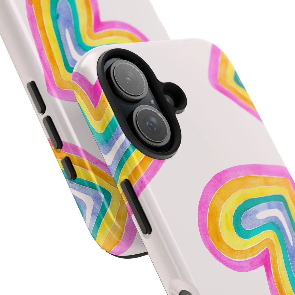 Rainbow Hearts Phone Case (Apple & Android) - Pink Sweetheart