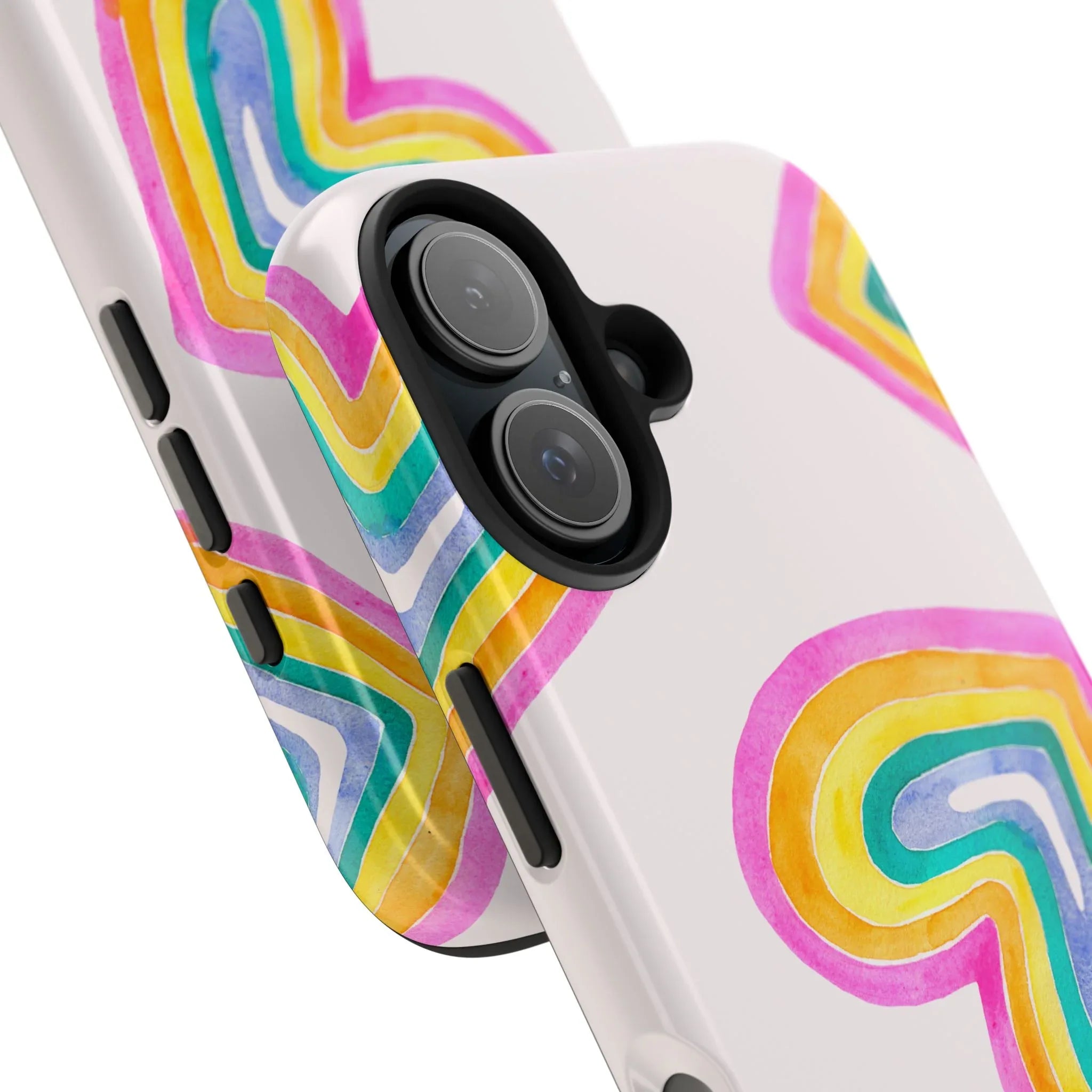 Rainbow Hearts Phone Case (Apple & Android) - Pink Sweetheart