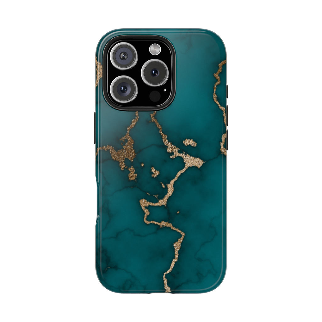 Green & Gold Marble Phone Case (Apple & Android)