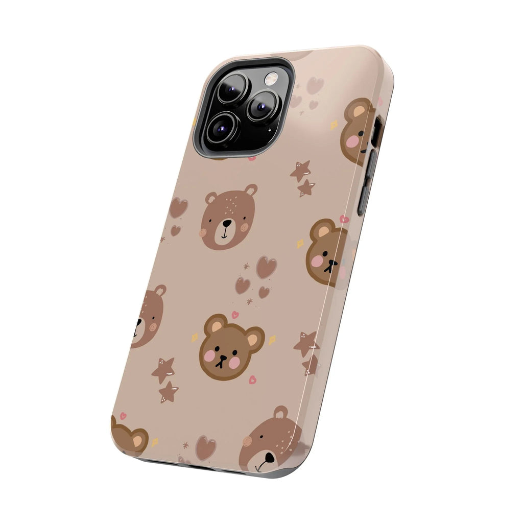 Boho Brown Bear Phone Case (Apple & Android) - Pink Sweetheart